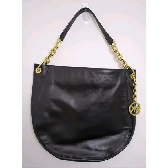 Michael Kors Stanthorpe Large Black Leather Shoulder Bag. - Picture 2 of 8
